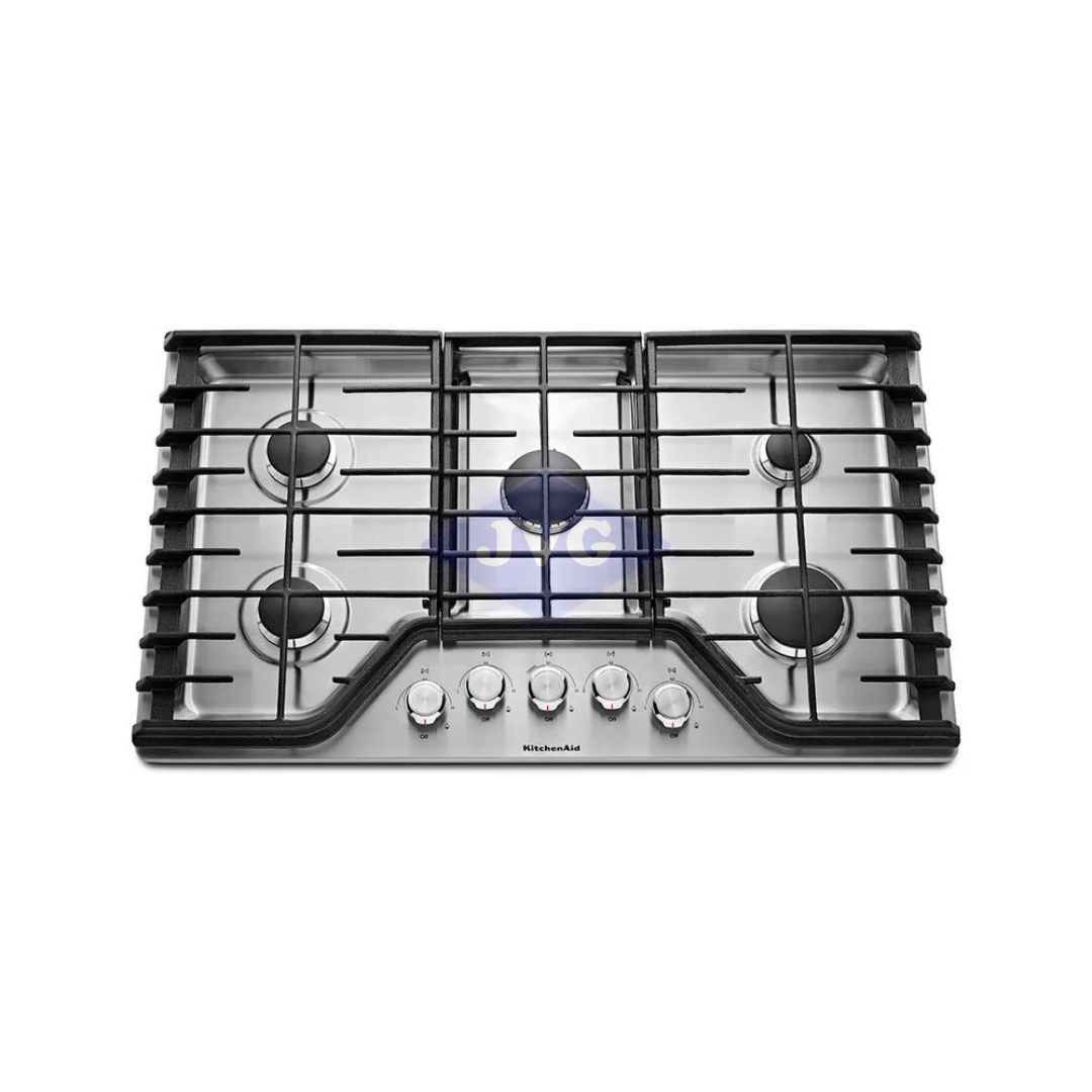 TOPE A GAS KITCHENAID 5 QUEMADORES 90 CM ACERO