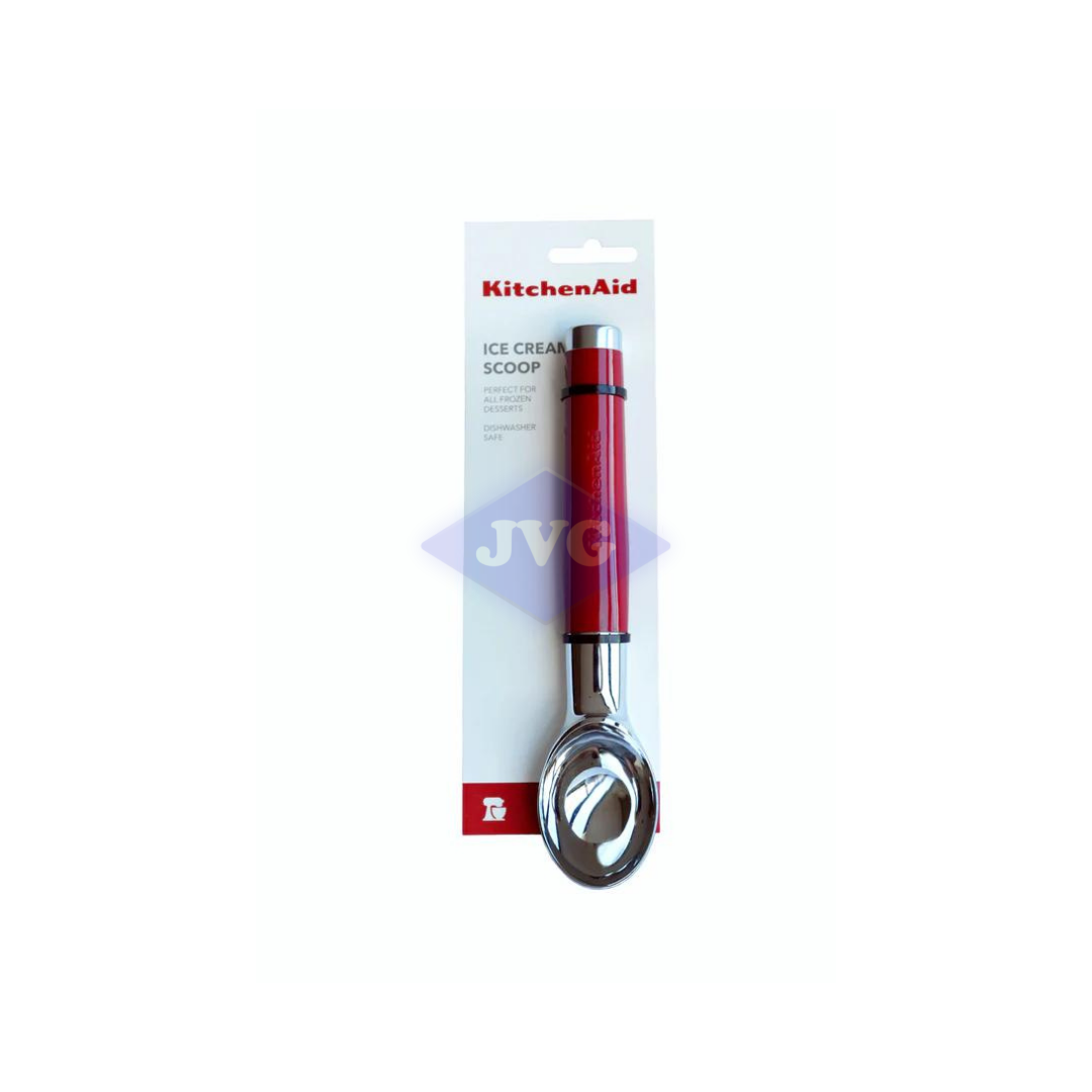 CUCHARA PARA HELADO KITCHENAID MANGO ROJO Y CABEZA DE ACERO INOXIDABLE