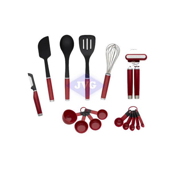 KIT DE UTENSILIOS KITCHENAID 15PZAS ROJO