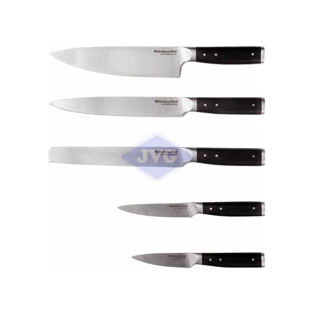 JUEGO DE CUCHILLOS KITCHENAID 5 PIEZAS JAPONES ACERO - KO5PSTSNOBG