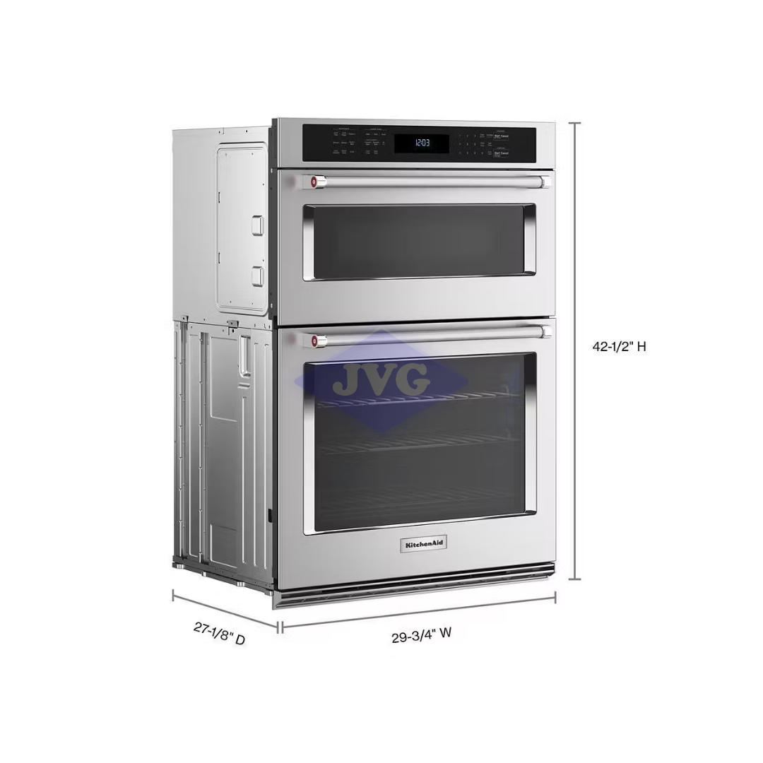 HORNO MICROONDAS ELÉCTRICO KITCHENAID 30" DIGITAL CON CONVECCIÓN ACERO