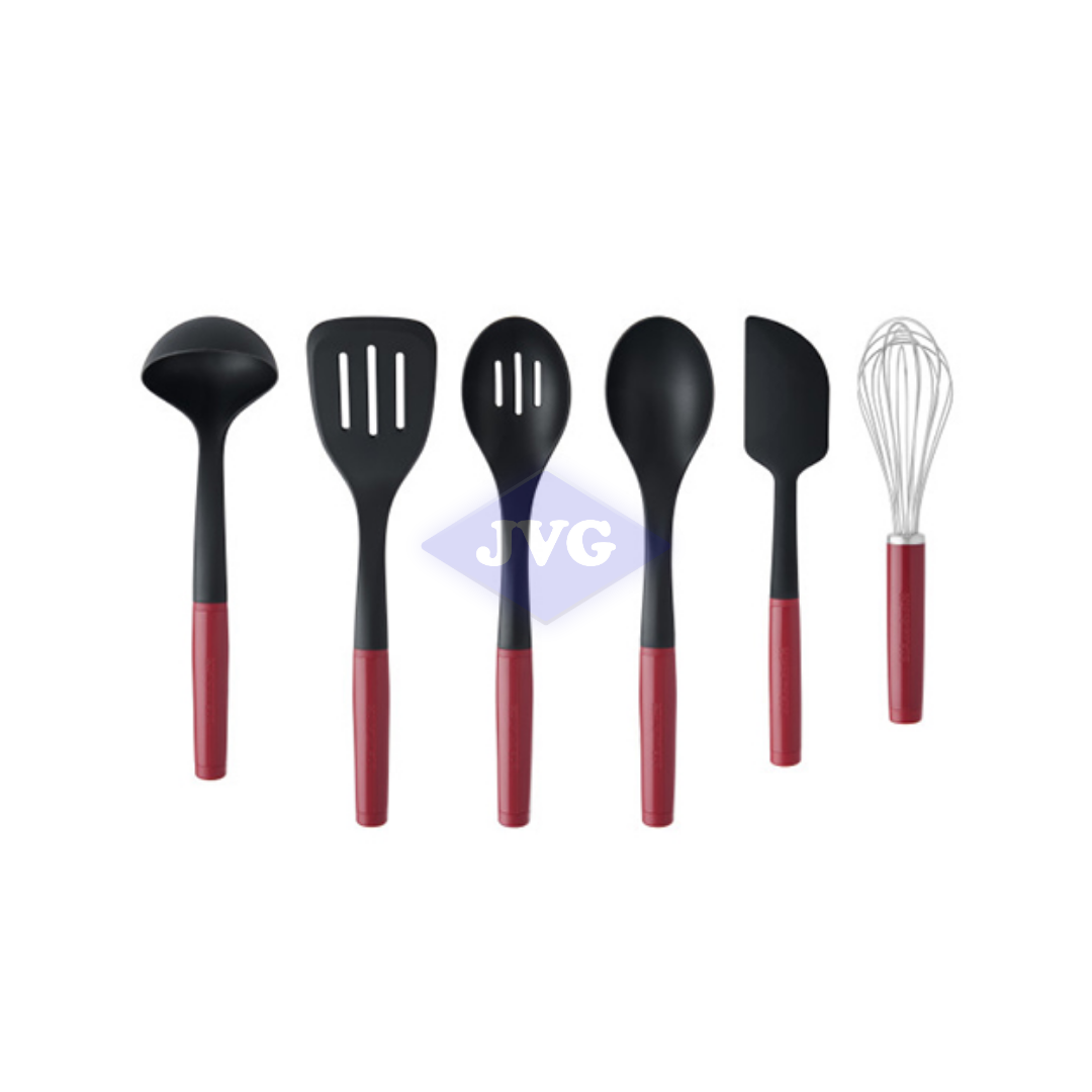 SET DE UTENSILIOS KITCHENAID PARA COCINA NYLON 6 PIEZAS ROJO