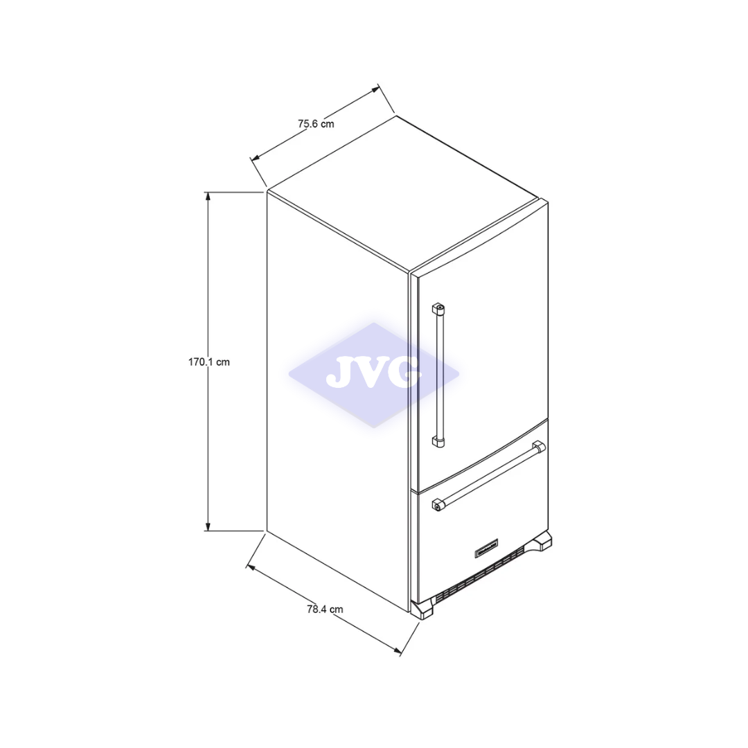 REFRIGERADOR KITCHENAID 19 CU.FT. BOTTOM MOUNT ACERO INOXIDABLE - KRBR109ESS