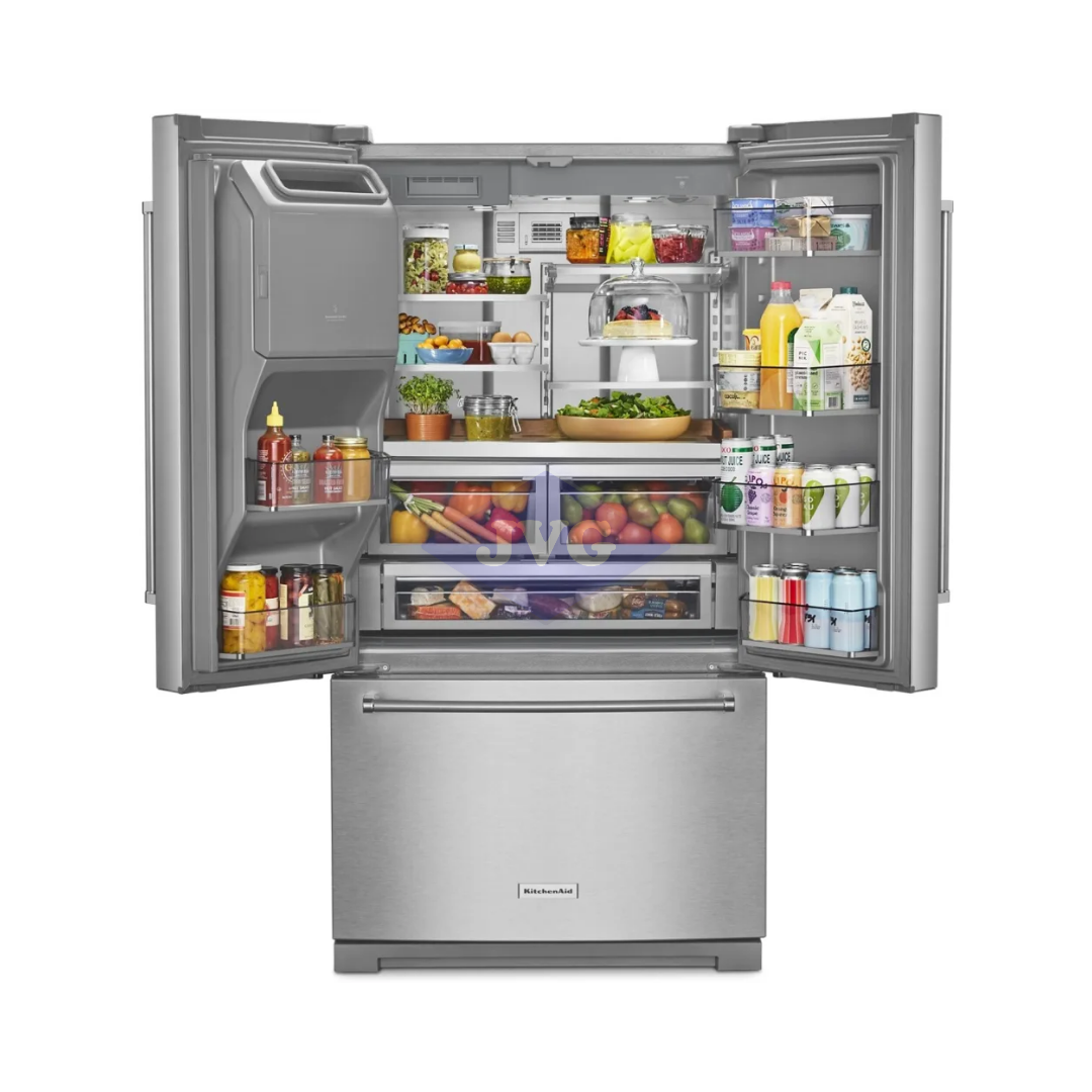NEVERA FRENCH DOOR KITCHENAID 27 CU.FT. CON DISPENSADOR ACERO - KRFF577KPS
