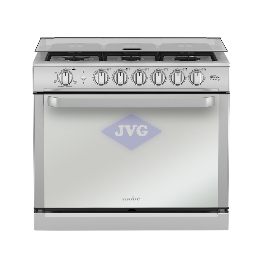 COCINA A GAS MABE 6 QUEMADORES 30" PLATEADA
