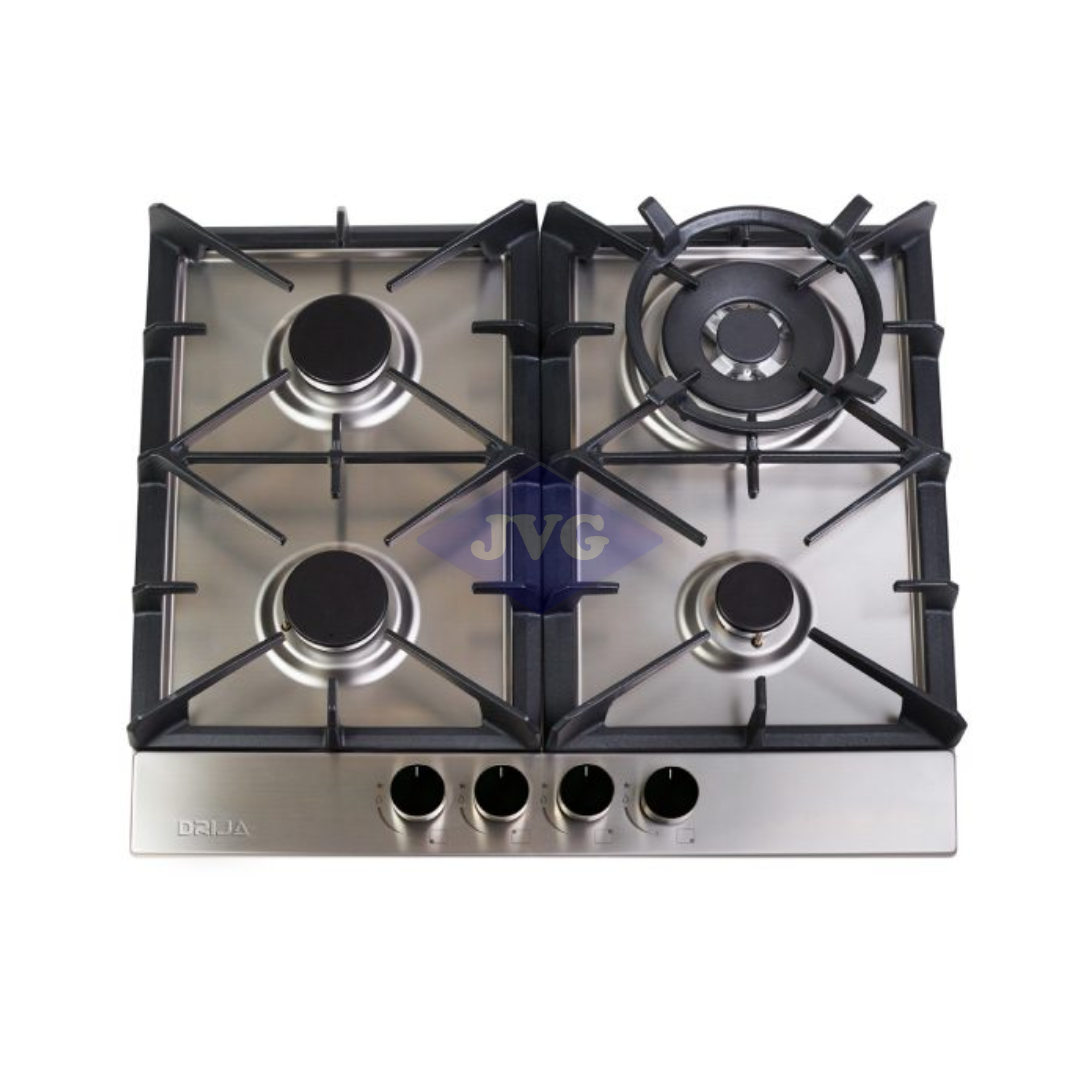 TOPE A GAS DRIJA 4 QUEMADORES 60 CM ACERO INOXIDABLE