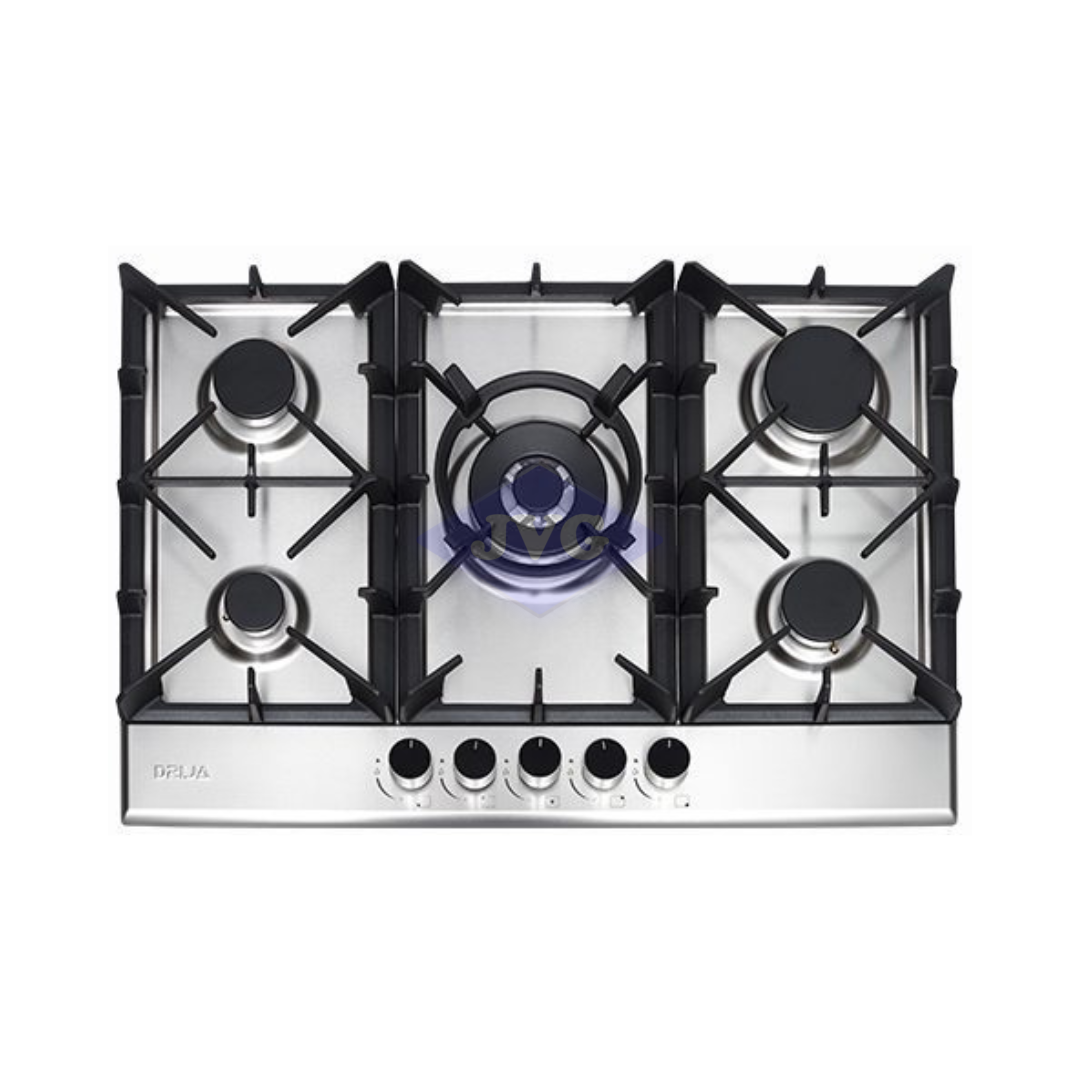 TOPE A GAS DRIJA 5 HORNILLAS ACERO 90CM - MILAN90ACDRIJA