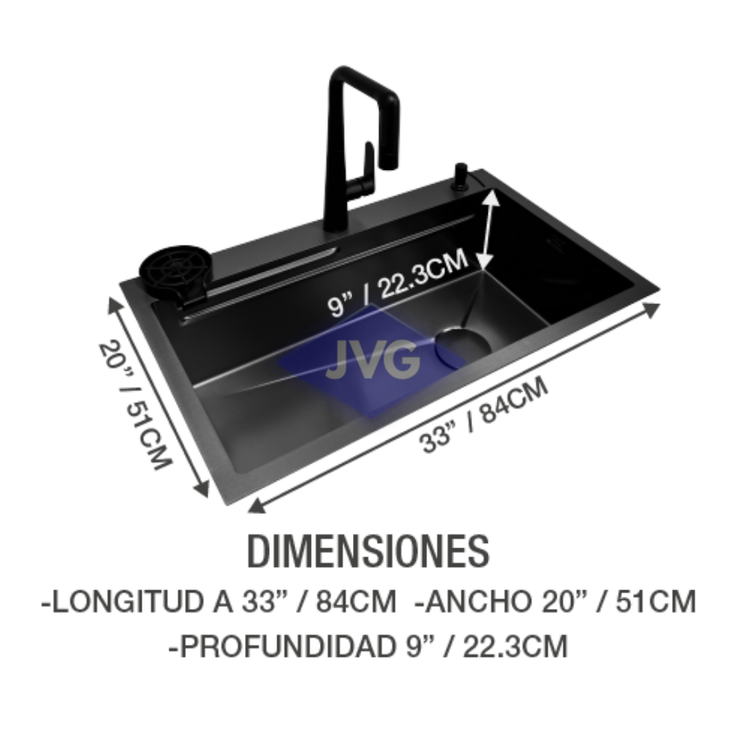 FREGADERO GASCO 1T 84X51X22 CM SATINADO ACERO - OCEANIA33SS