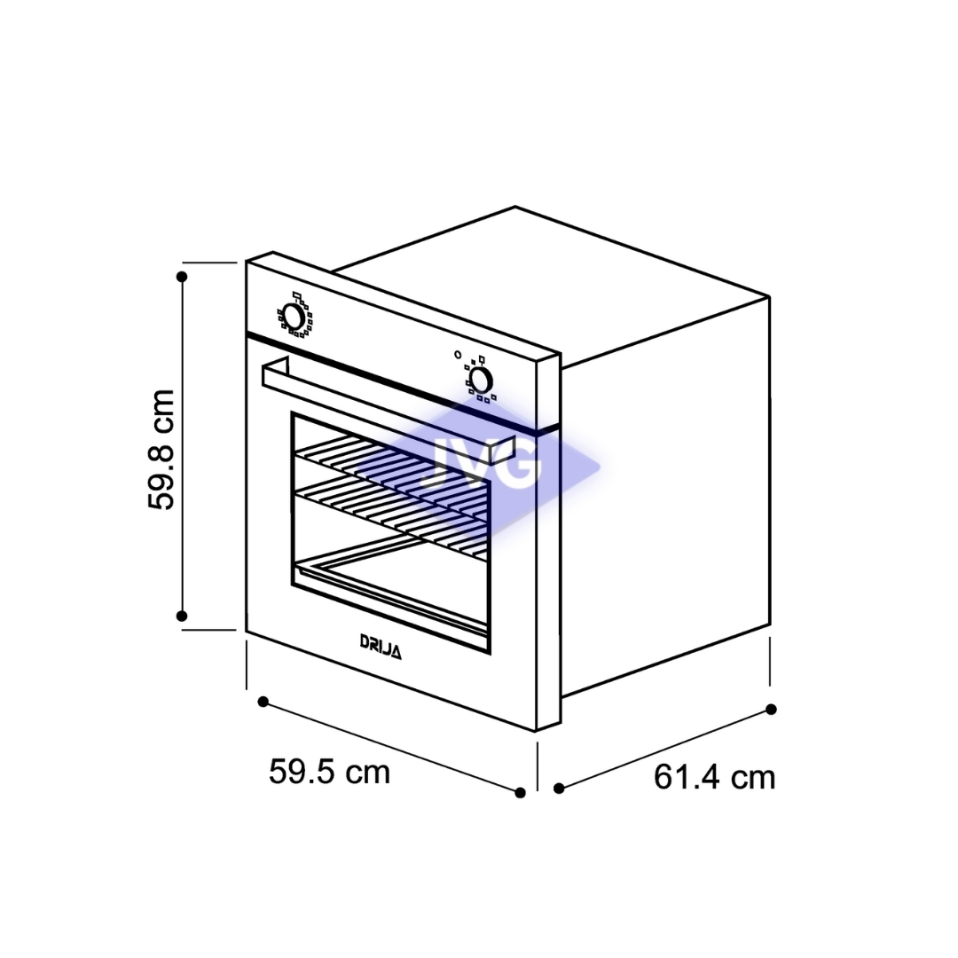 HORNO A GAS DRIJA 24" MANUAL NEGRO - OCEANIA60GA