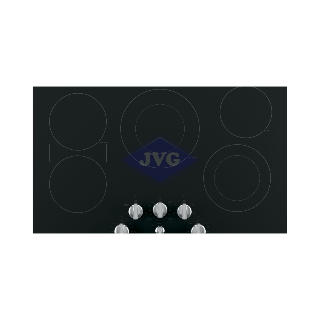 TOPE ELÉCTRICO VITROCERÁMICA GE PROFILE - 5 QUEMADORES DE PERILLA NEGRO 30 in.
