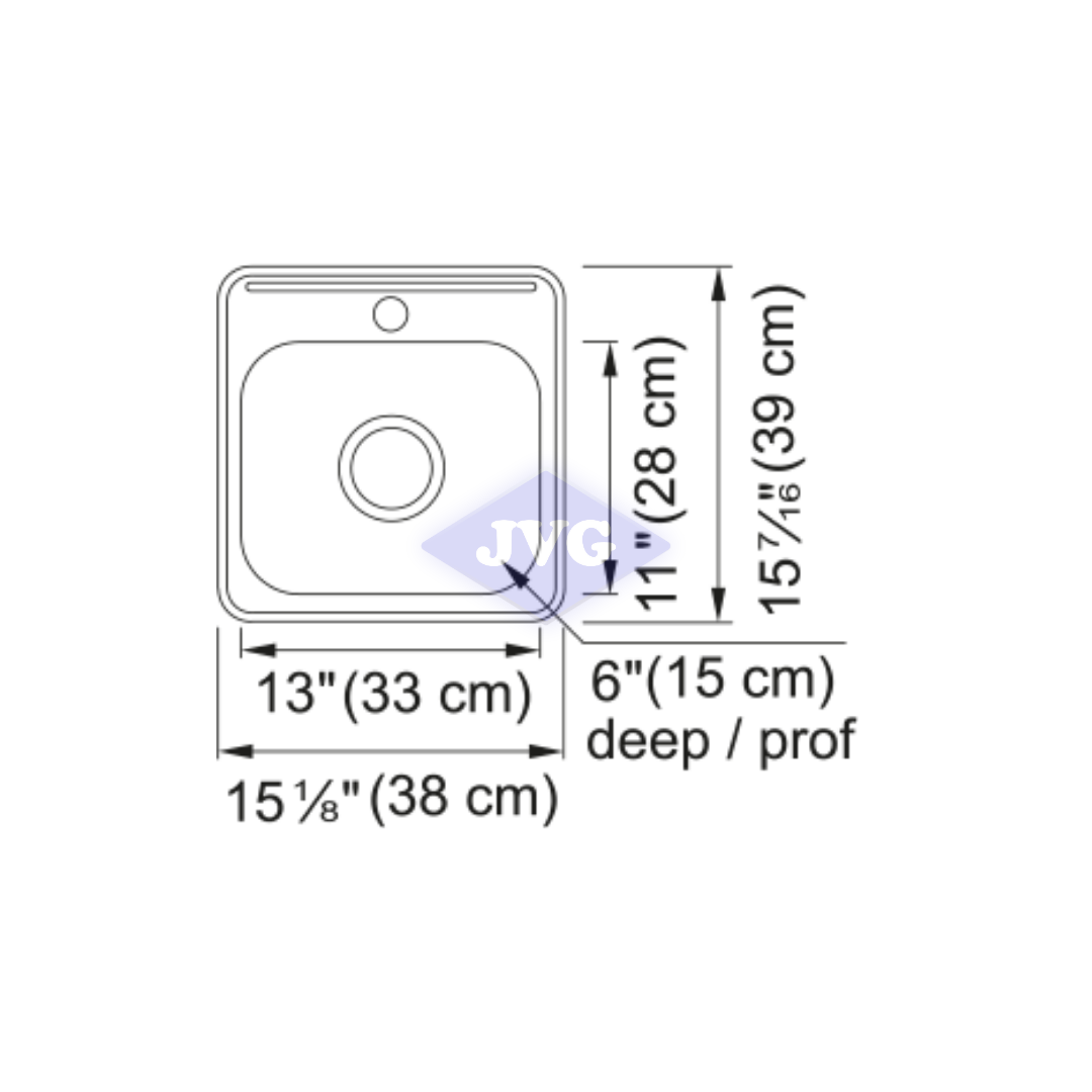 FREGADERO KINDRED 1 TINA 38X39 CM ACERO INOXIDABLE - QSL151561