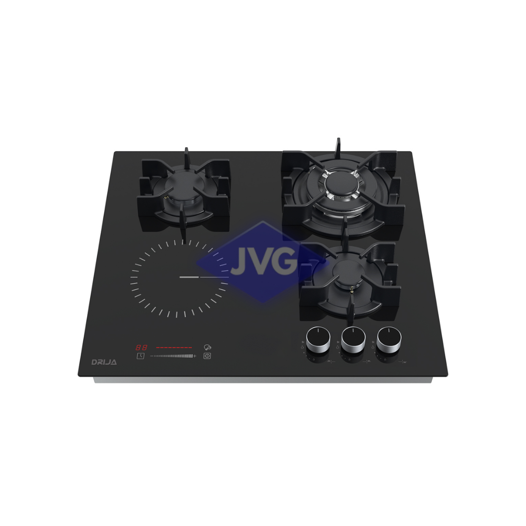 TOPE DUAL DRIJA 4 QUEMADORES 60 CM VITRO SICILIATOUCH NEGRO - SICILIATOUCH60