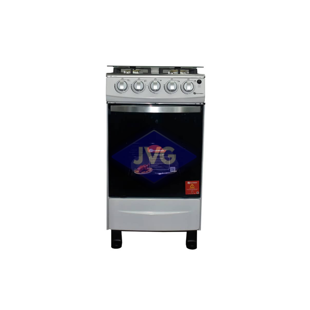 COCINA A GAS SJ ELECTRONICS 4 QUEMADORES 20" ACERO - SJ20A
