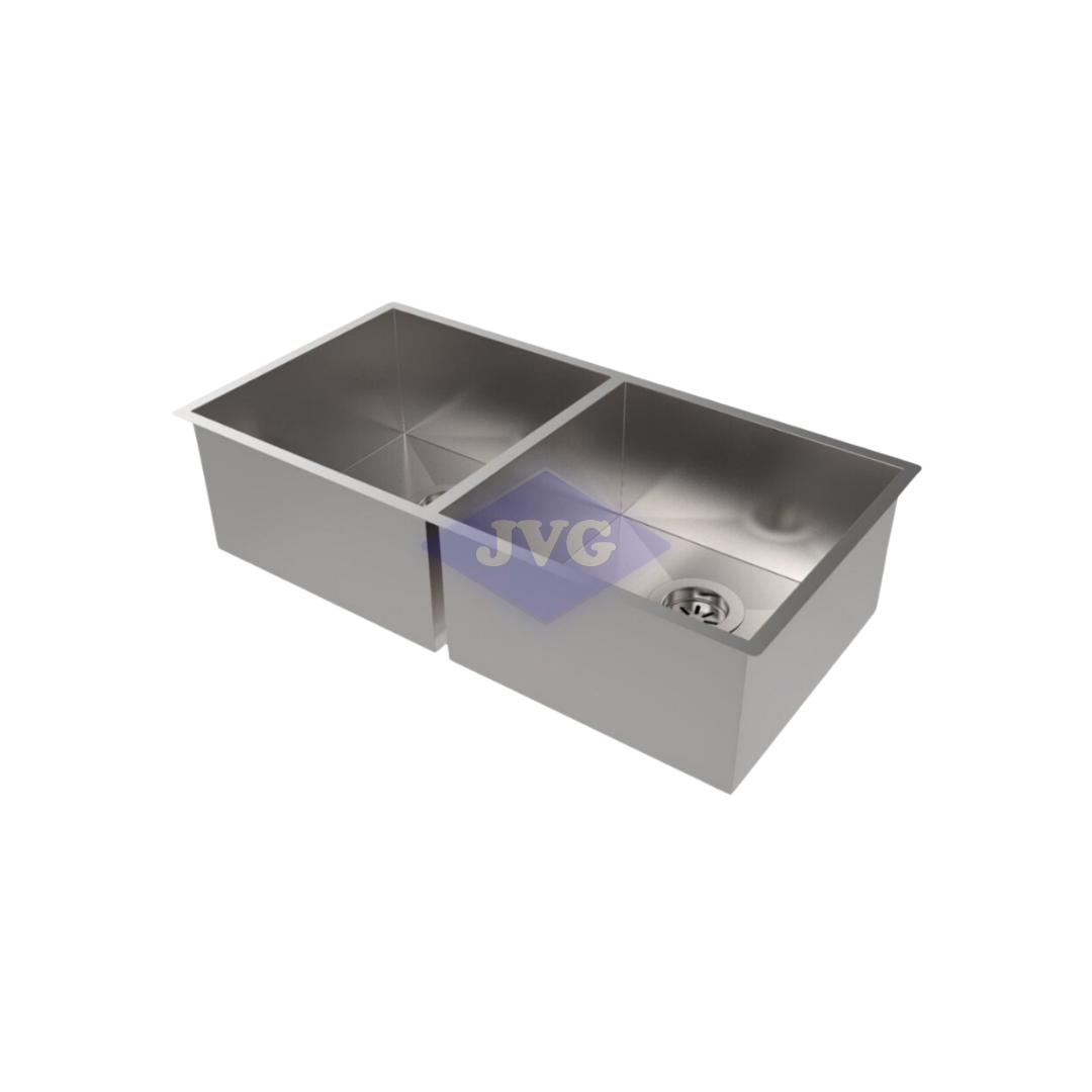 FREGADERO SF 2 TINAS 86X44X22 CM BAJO TOPE CON KIT ACERO INOXIDABLE - SNK11086