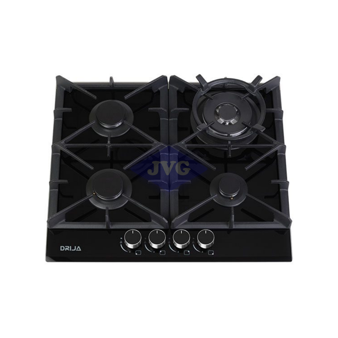 TOPE A GAS DRIJA 4 QUEMADORES 60 CM VIDRIO TEMPLADO ACERO - TOSCANA60PRO