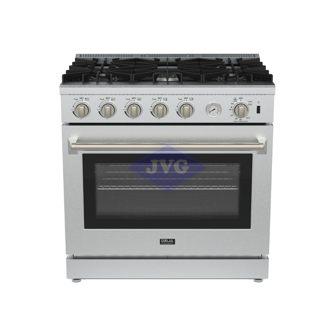 COCINA A GAS DRIJA 5 QUEMADORES 36” ACERO INOXIDABLE