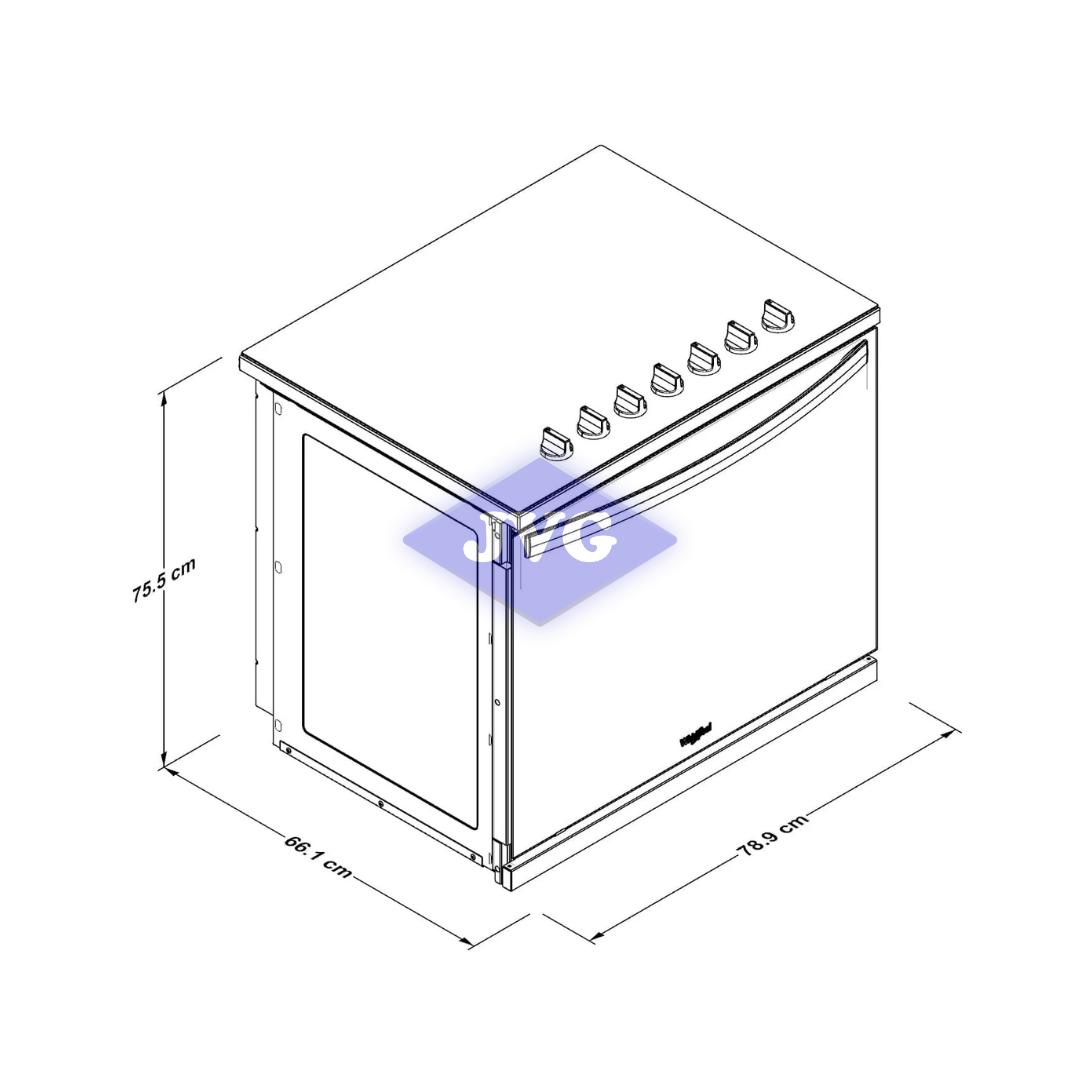 COCINA EMPOTRABLE WHIRLPOOL 30" 7 QUEMADORES VITROCERÁMICA NEGRO - WBRE2420D