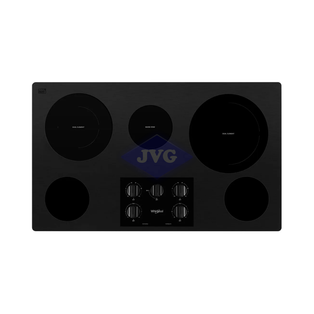 TOPE ELÉCTRICO WHIRLPOOL 5 QUEMADORES 90 CM VITROCERÁMICA NEGRO - WCE77US6HB