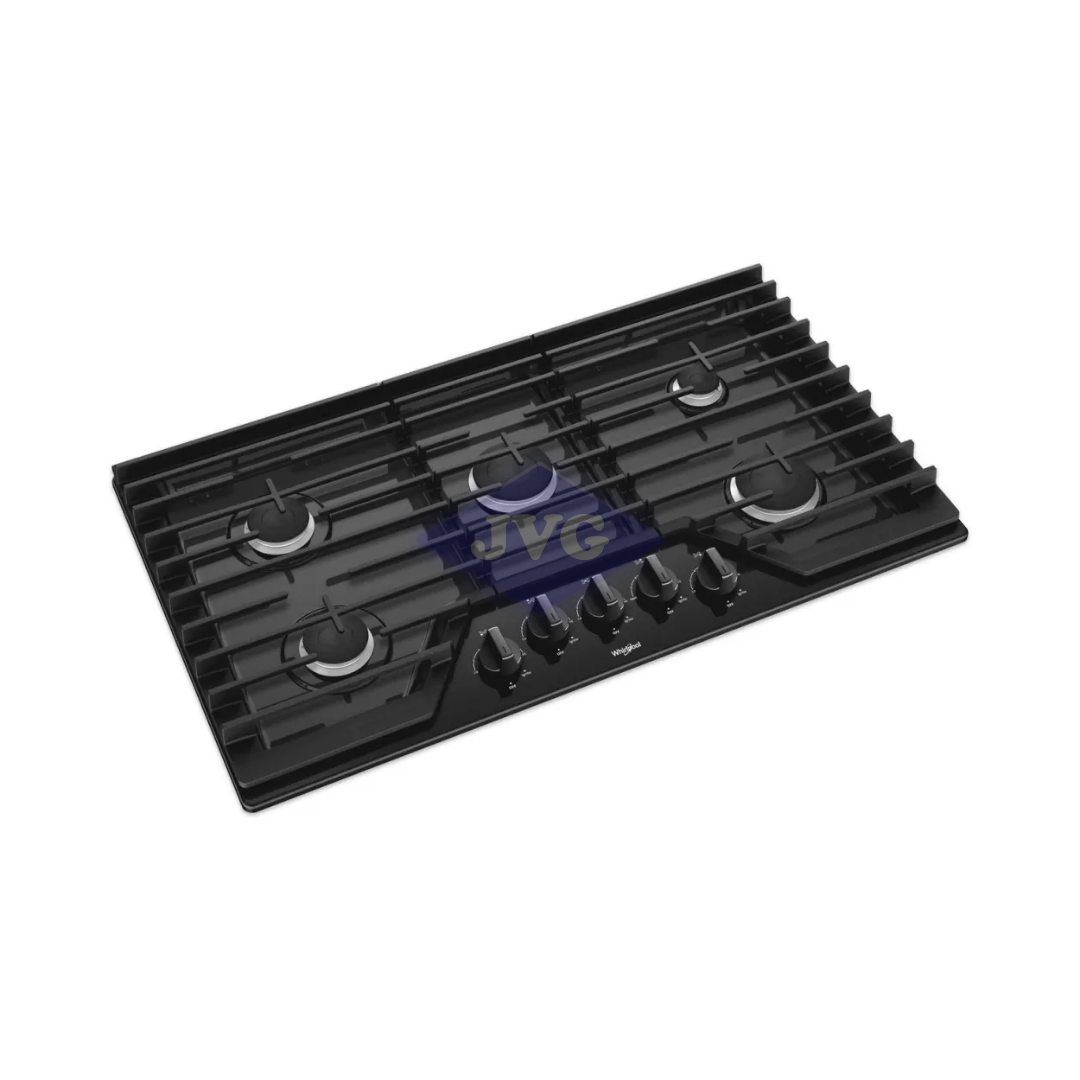 TOPE A GAS WHIRLPOOL 5 QUEMADORES 90 CM NEGRO - WCG55US6HB