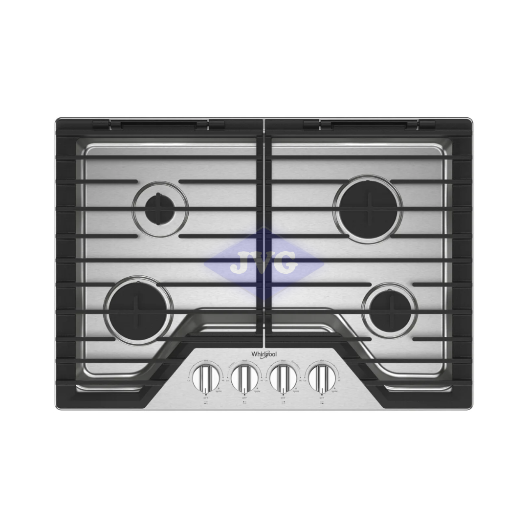 TOPE A GAS WHIRLPOOL 4 QUEMADORES 30" - ACERO INOXIDABLE (WCGK5030PS)