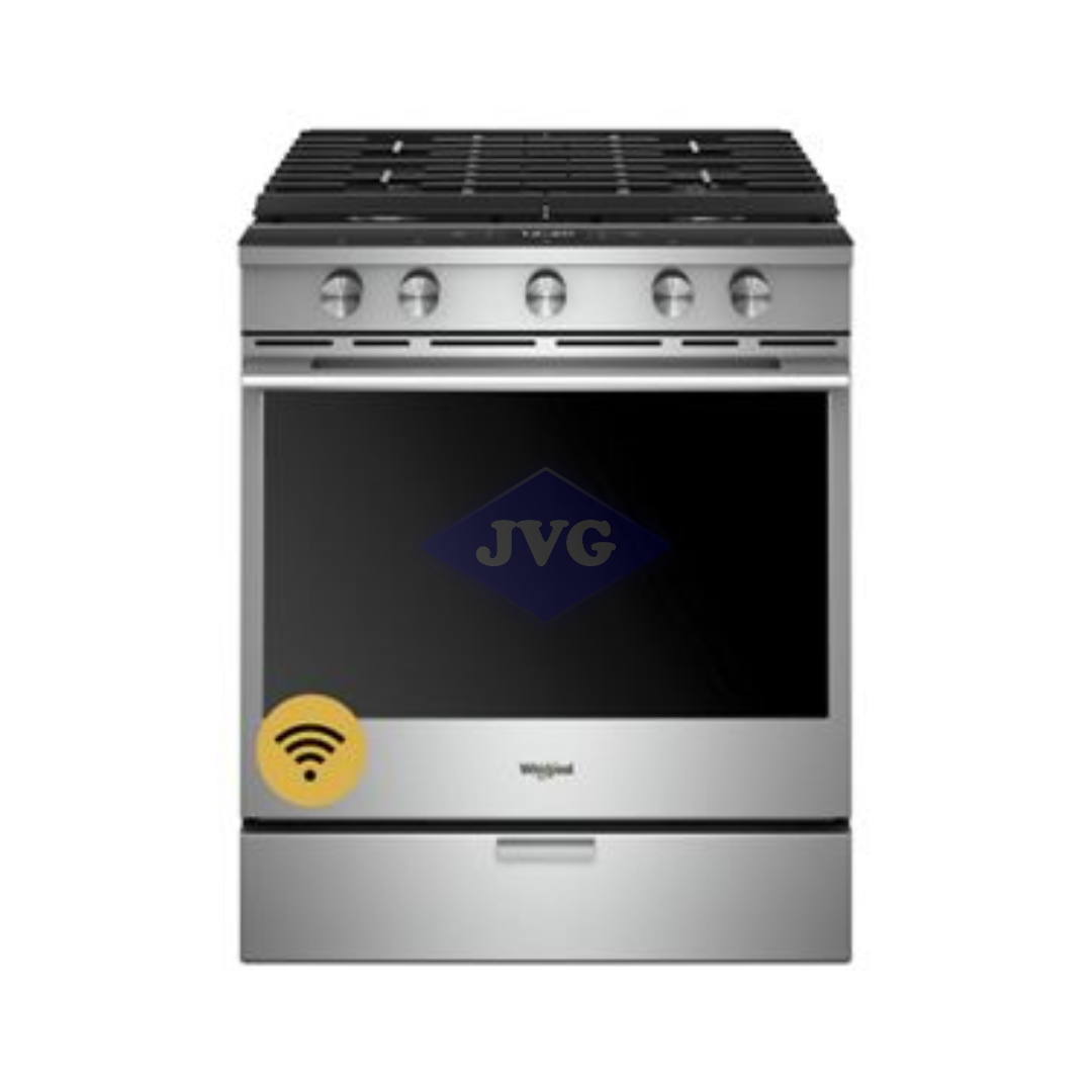 COCINA A GAS SMART CONVECCIÓN TÁCTIL WHIRLPOOL 5 QUEMADORES PLATEADO 30'' - WEGA25H0HZ