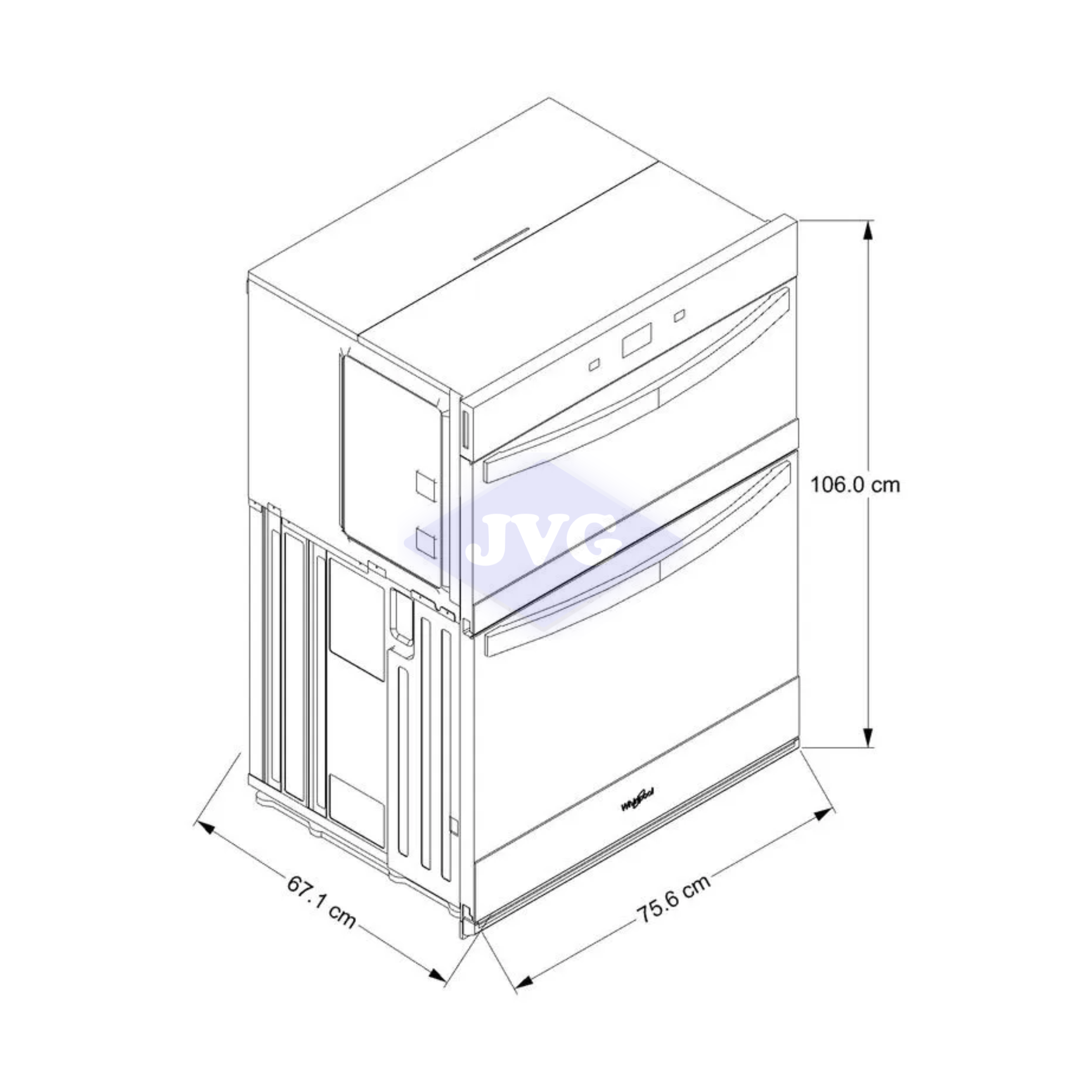 HORNO MICROONDA ELÉCTRICO WHIRLPOOL 30" PARA EMPOTRAR CONVECCIÓN ACERO - WOEC7030PZ